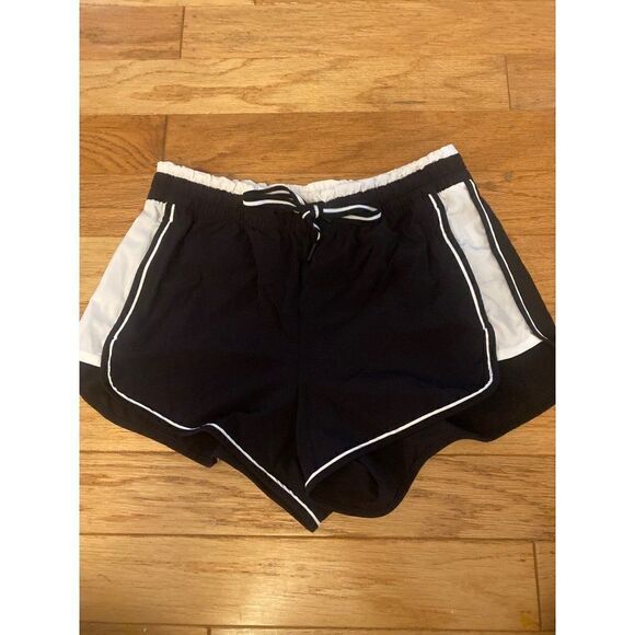 Athleta women's black color blocked athletic elastic waist shorts size 4 - Picture 1 of 8